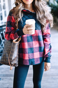 Quilted Plaid Pullover