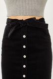 Mariah Corduroy Skirt in Denim, Camel, Black